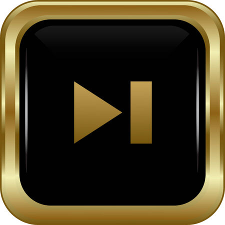 Black gold skip button. Abstract vector illustration.のイラスト素材