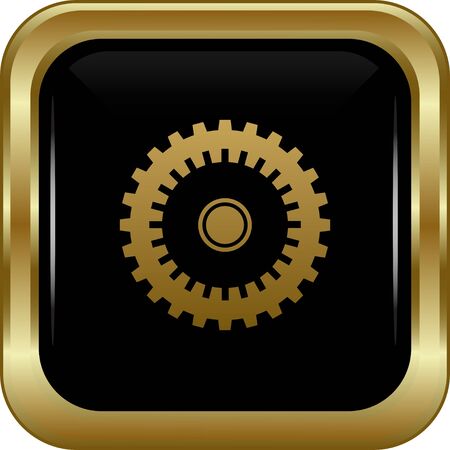 Black gold settings button. Abstract vector illustration.のイラスト素材