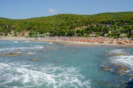 Beautiful beach on the Adriatic Sea in Montenegro.の写真素材