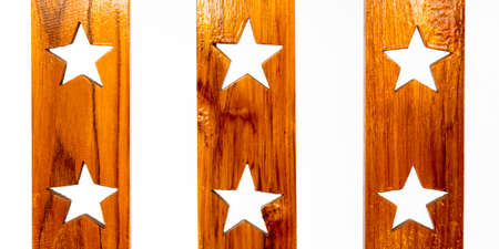 Teak wood cut into star, background