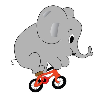 elephant on the bicycleのイラスト素材
