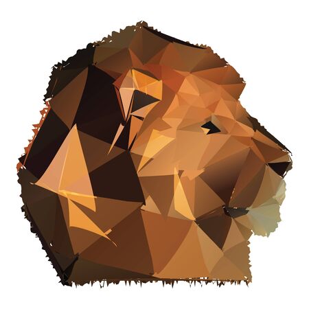 triangular lion on the wight. Vector file EPSのイラスト素材