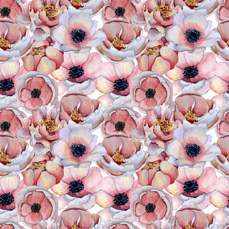 Watercolor floral seamless pattern Hand drawn illustration backgroundの写真素材