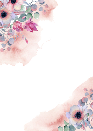 Watercolor floral arrangements Hand drawn illustration Backgroundの写真素材