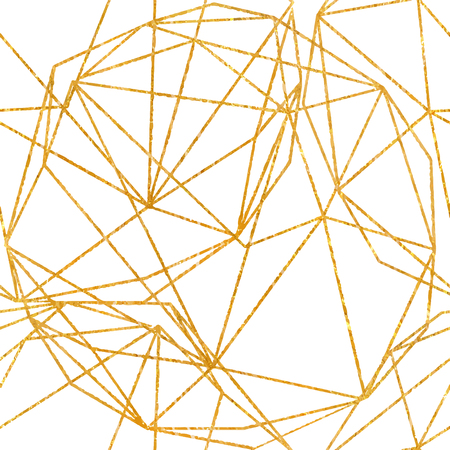 Gold foil geometrical texture background, Vector illustration Metallic seamless patternのイラスト素材