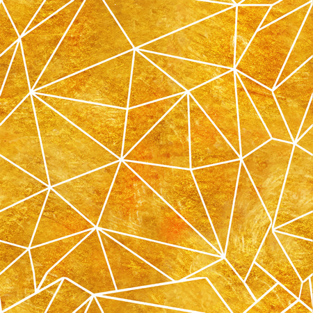 Gold foil geometrical texture background, Vector illustration Metallic seamless patternのイラスト素材