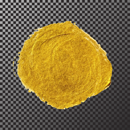 Gold paint smear stroke stain,  brush stroke on black  background. Abstract gold glittering texture. High quality manually traced vector illustrationのイラスト素材