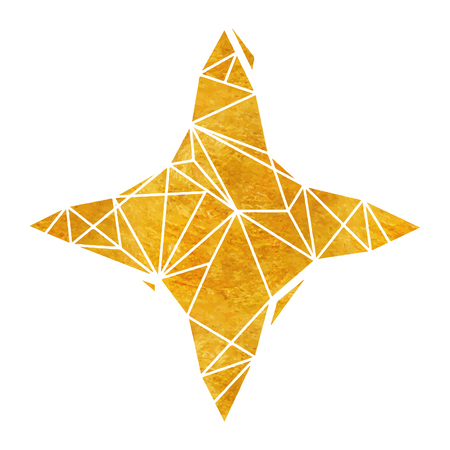 Gold  geometrical polygonal art deco style for wedding invitation, luxury templates, decorative pattern. Modern abstract element. vector illustration. Isolated on white backgrounds.のイラスト素材