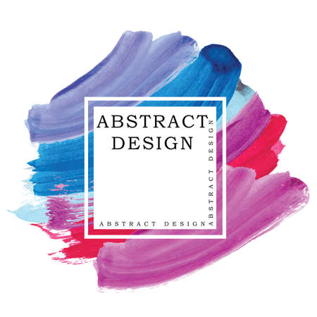 Absract design watercolor brush strokes pink, blue and redのイラスト素材