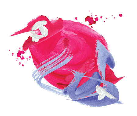 Absract design watercolor brush strokes composition hand drownのイラスト素材