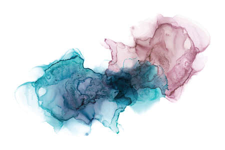Alcohol ink abstract shape Blue and pink textureのイラスト素材