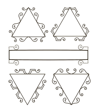 Vector image. Set of vintage frames with scrolls and curls.のイラスト素材