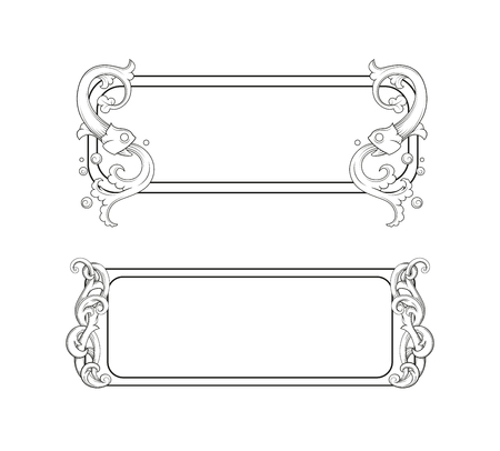 Decorative frame, place for text. Element for design.のイラスト素材