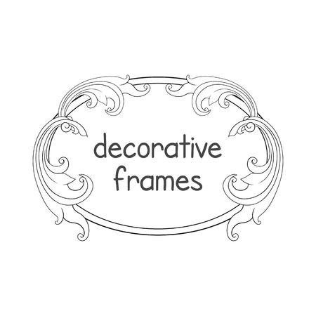 Vector image. Decorative frame. Elegant element for design template, place for text.Floral border.のイラスト素材