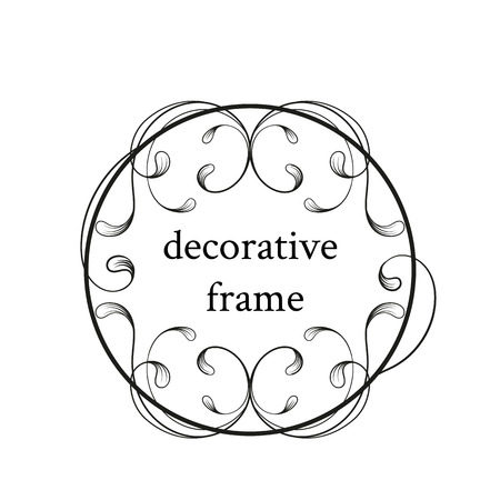 Vector image. Decorative frame. Elegant element for design template, place for text.Floral border.のイラスト素材