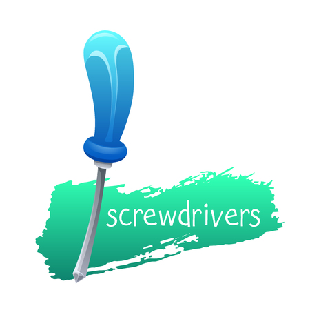 Vector image. Screwdrivers icon in cartoon style. Tools for repair.のイラスト素材