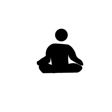 yoga icon vector design symbol of healthy lifestyle and relaxation in lotus positionの写真素材
