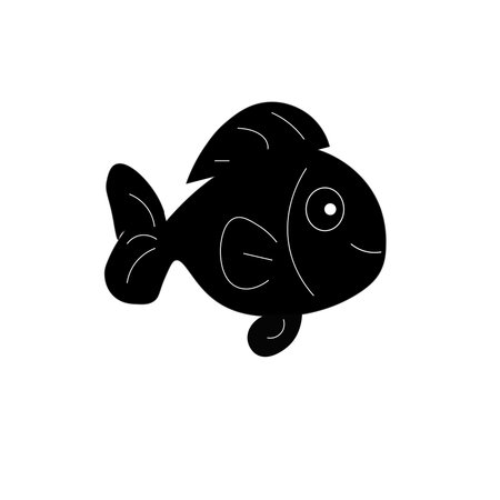 Cute cartoon fish isolated on white background. Vector illustration in a flat style.の写真素材