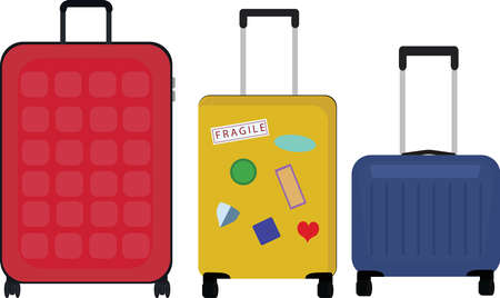 family travelling suitcase in three sizeのイラスト素材