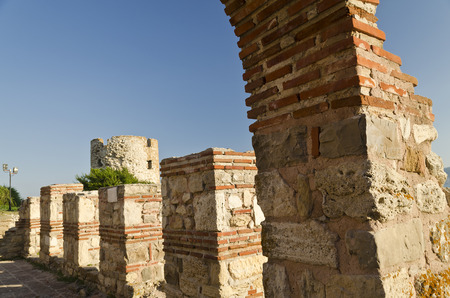 Ruins of the ancient Basilica of the Holy Mother of God in Eleusa, Nesebar, Bulgaria