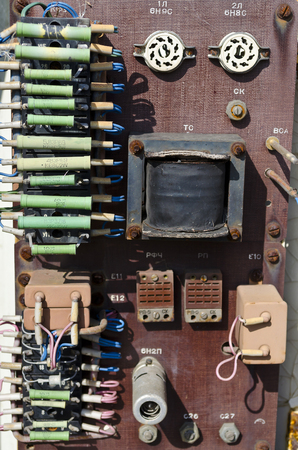 An old dilapidated control board