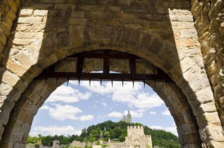 Main gate of Tsarevets fortress, Veliko Tarnovo, Bulgariaの写真素材