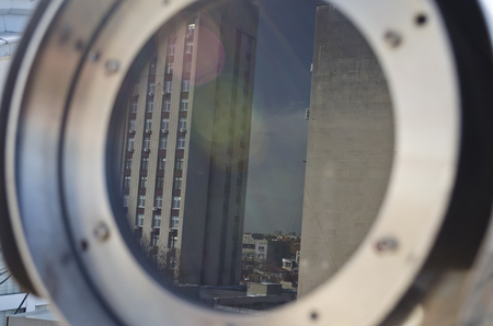 Reflections of Glass in Glass buildingの写真素材