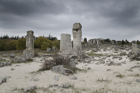 Pobiti Kamani (Standing Stones) Natural Phenomenon, Varna, Bulgariaの写真素材