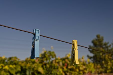 Wash-line in open space under the sky