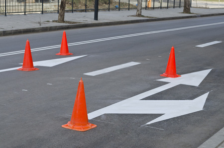 Making road surface markings on a driveway in the summer