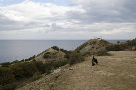 Lighthouse on the cape Emine in the early evening