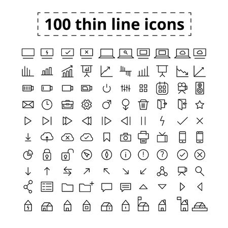 100 Line Iconsのイラスト素材