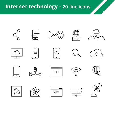 Set of web and internet technologies. Icons for web and mobile interfaces.のイラスト素材