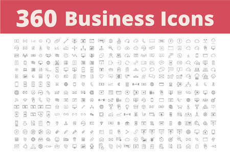 Business bundle of 360 high quality line icons.のイラスト素材