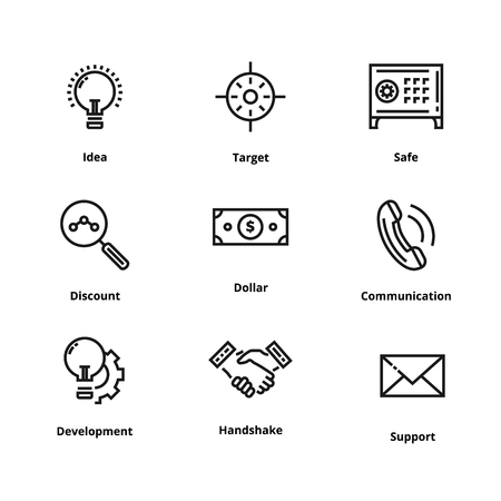 9 Business line iconsの写真素材