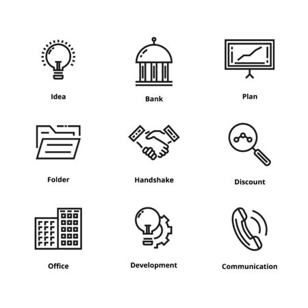 9 Business line iconsの写真素材