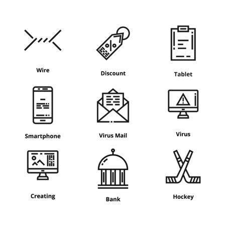 Set of high quality line icon. Icon for web and user interface.のイラスト素材