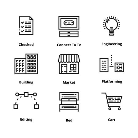 Set of high quality line icon. Icon for web and user interface.のイラスト素材