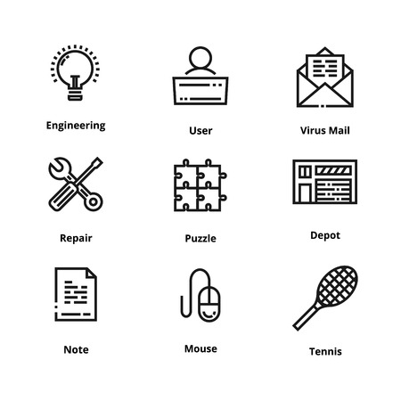 Set of high quality line icon. Icon for web and user interface.のイラスト素材