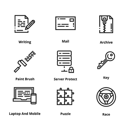Set of high quality line icon. Icon for web and user interface.のイラスト素材