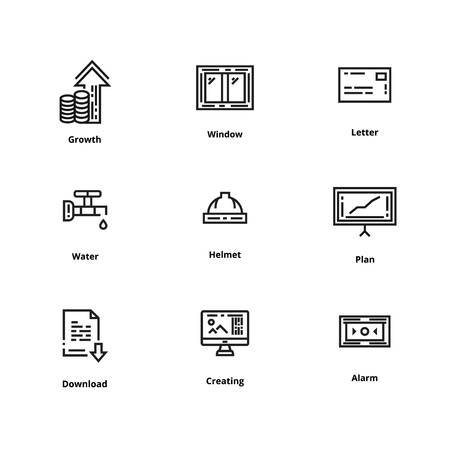 Set of high quality line icon. Icon for web and user interfaceのイラスト素材
