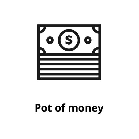 Pot of money line iconのイラスト素材