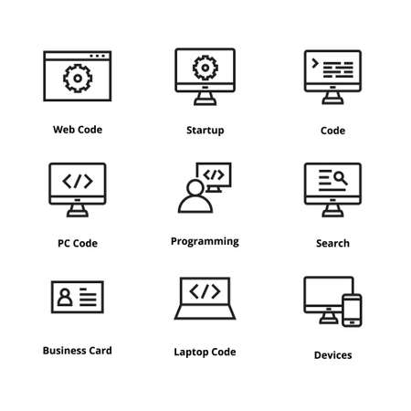 Development thin line icons. Icons for user interface and webのイラスト素材