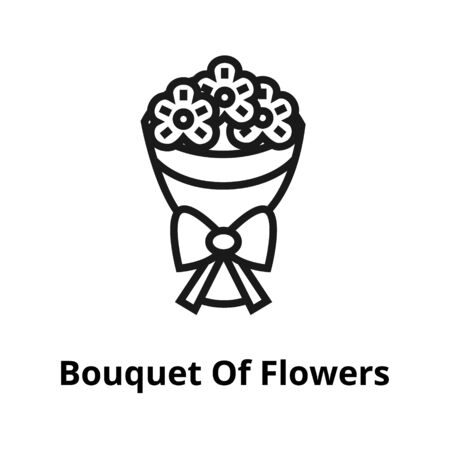 Bouquet of flowers thin line icon. Icon for user interface and webのイラスト素材