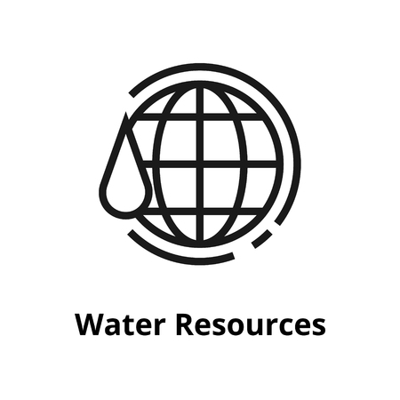 Water resources thin line icon. Icon for web and user interfaceのイラスト素材
