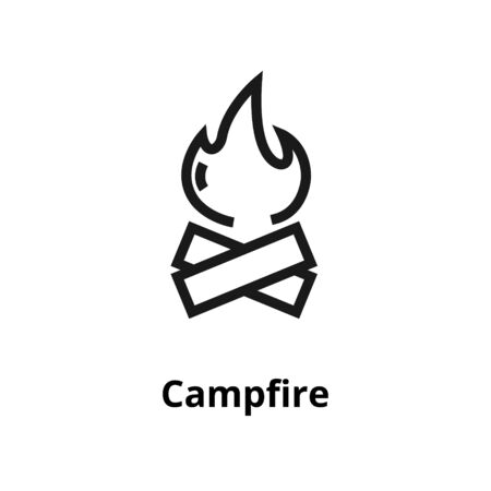 Campfire Line Iconのイラスト素材