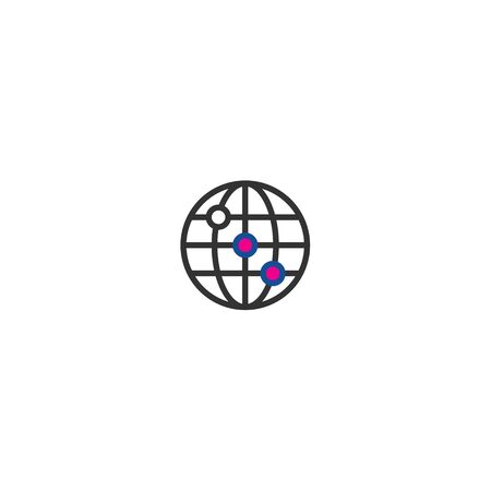 Line art world single line for concept design. Vector illustration background. Ecology symbol. Sketch vector illustration. Thin line illustration. Ecology concept. Doodle linear sketch.のイラスト素材