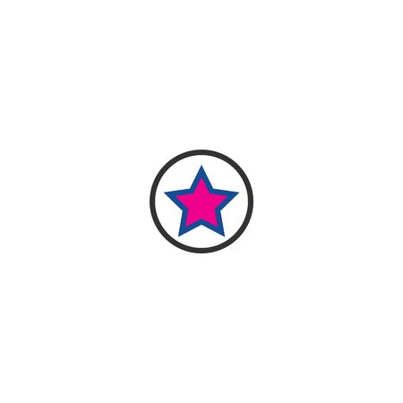 Modern star color line icon, great design for any purposes. Flat style vector illustration. Colorful background vector. Creative vector element. Simple vector illustration. Design element.のイラスト素材