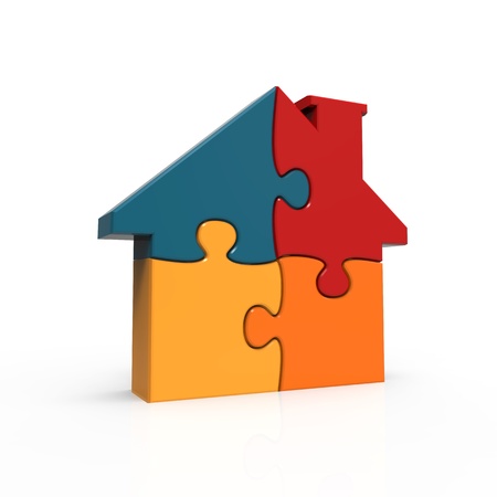 colorful house puzzleの写真素材