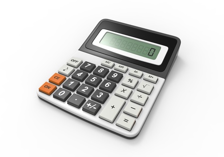 Calculator on a White Backgroundの写真素材